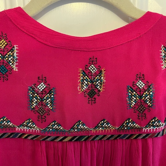 Maeve Pink Embellished Blouse with Mandarin Collar - Picture 4 of 5